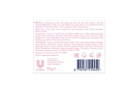 Dove Beauty Cream Bar Pink Nemlendirici Krem 90 g