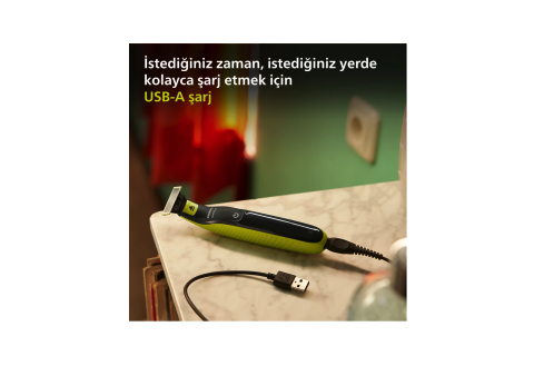 Philips QP2724/10 Oneblade Yüz Şekillendirici USB Girişli