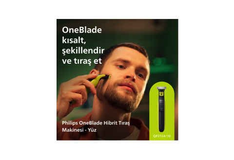Philips QP2724/10 Oneblade Yüz Şekillendirici USB Girişli