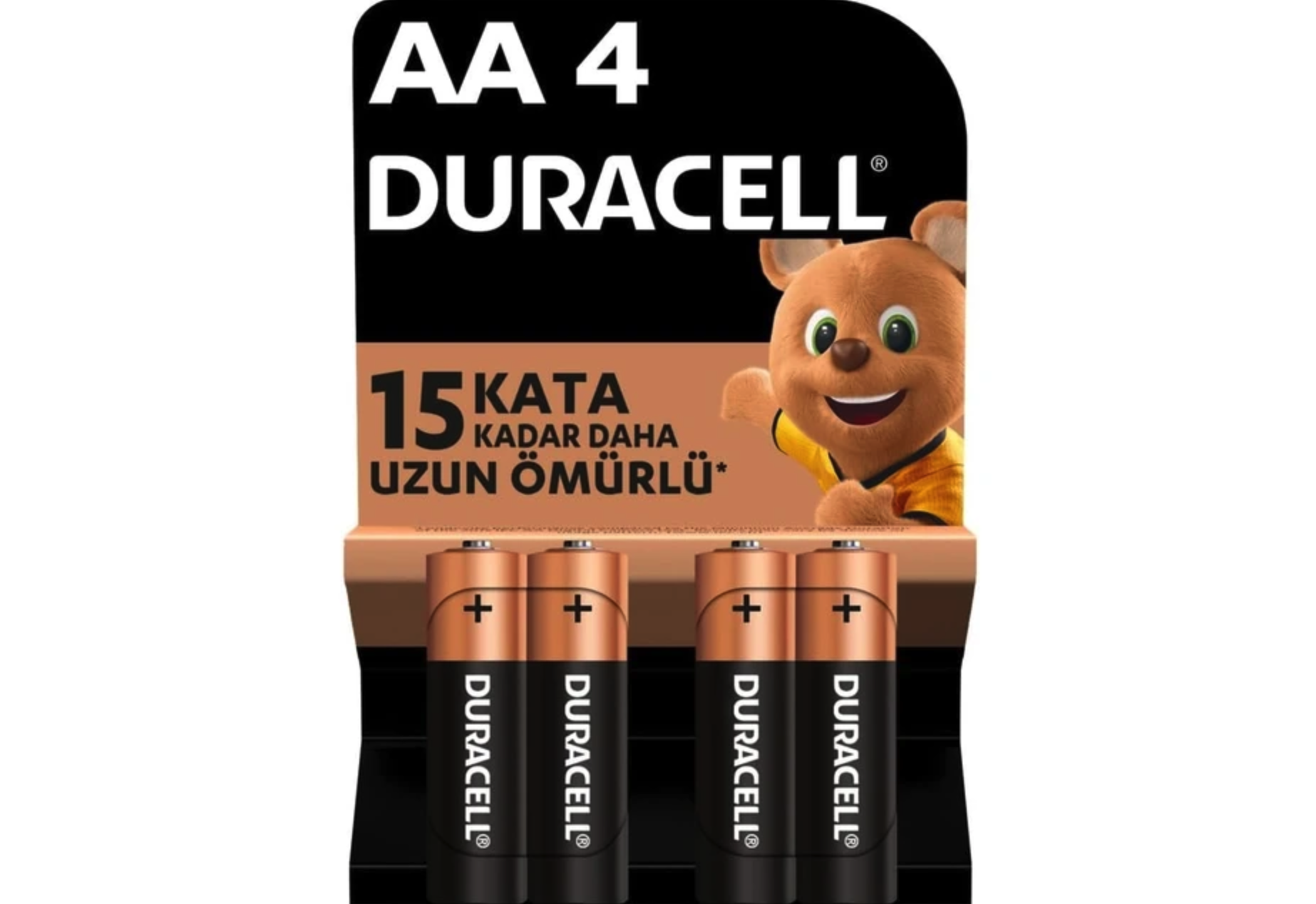 Duracell Alkalin AA Kalem Pil, 1,5 V LR6/MN1500, 4'lü paket