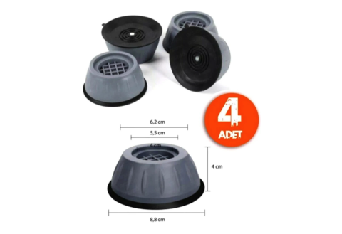 Tutal Home Titreşim Önleyici Kauçuk Ayak Pedleri Çamaşır Makinesi Ayagı Stoper 4'lü Set