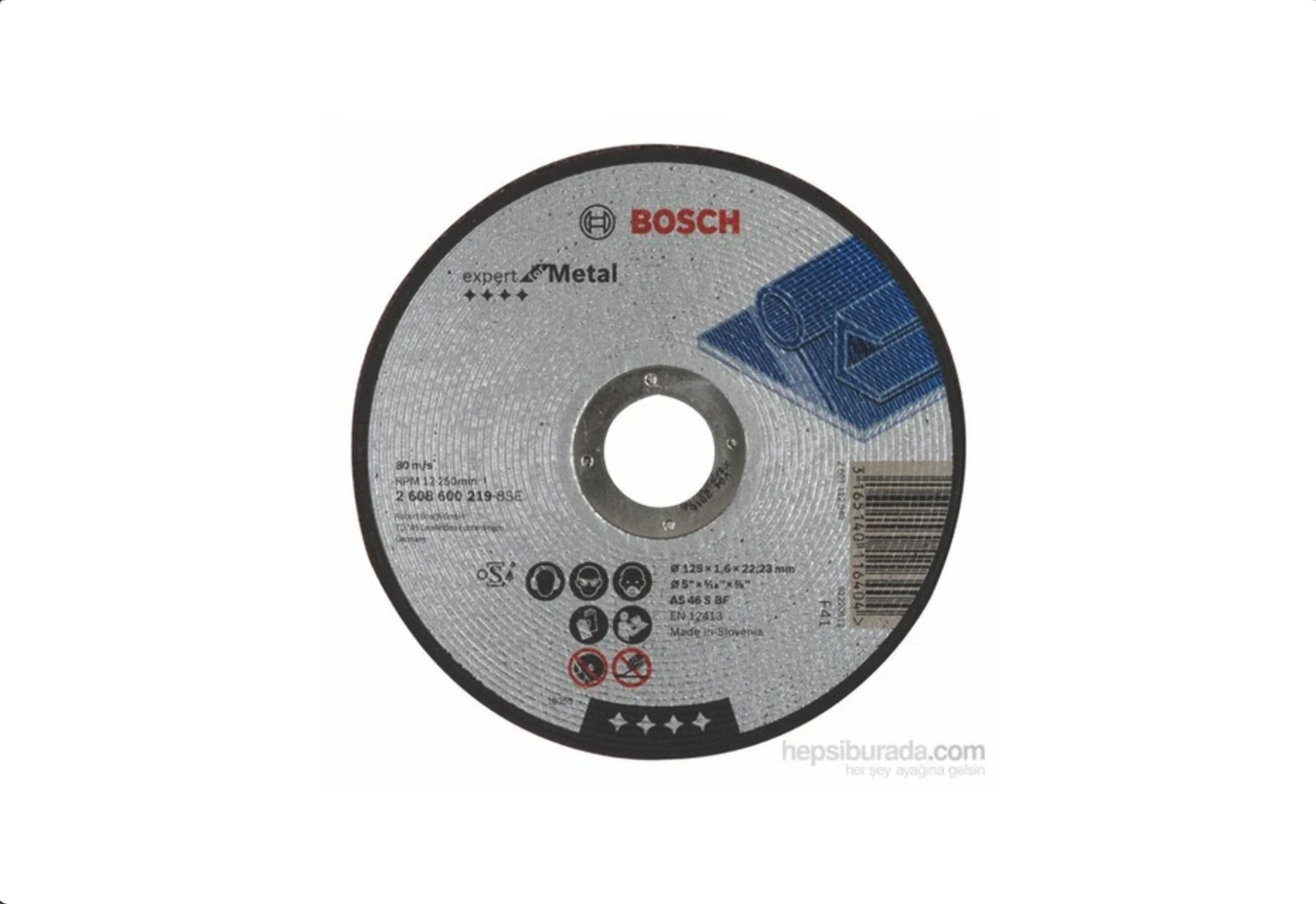Bosch - Expert Serisi Metal İçin Düz Kesme Diski (Taş) - As 46 S Bf, 125 Mm, 1,6 Mm