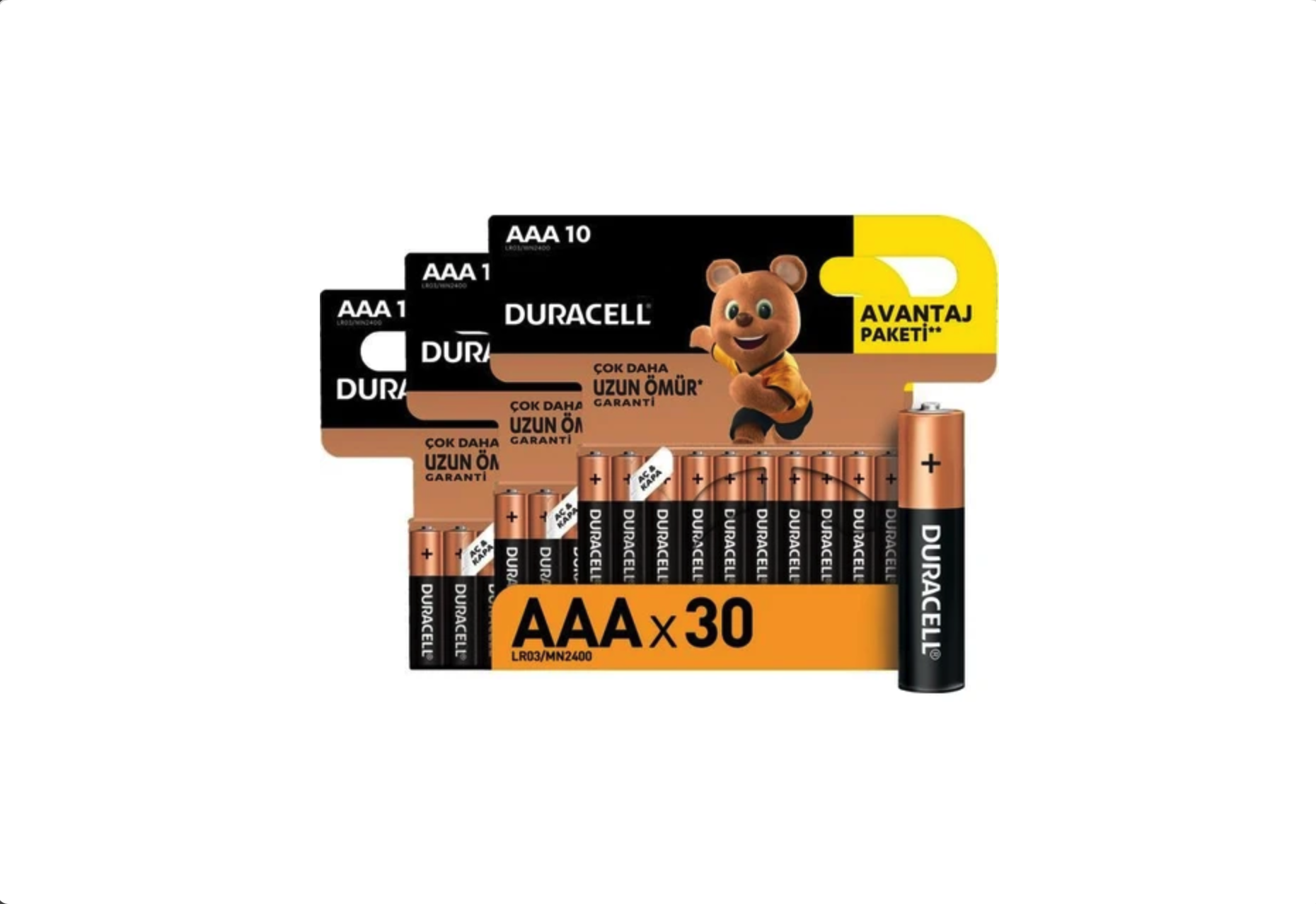Duracell Alkalin Aaa Ince Kalem Piller 30'lu
