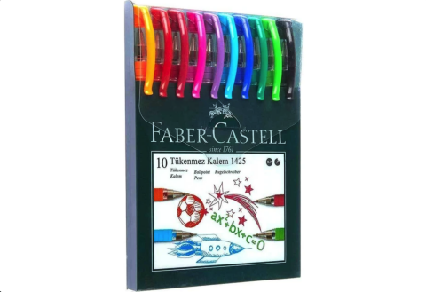 Faber-Castell 1425 Tükenmez Kalem Ailesi 10'lu Poşet