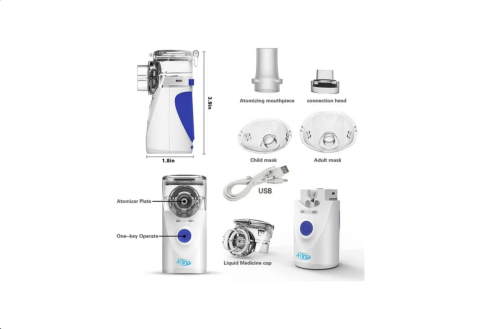 Rina Ultrasonic Taşınabilir Pilli Mesh Hava Makinesi Sessiz Nebülizatör