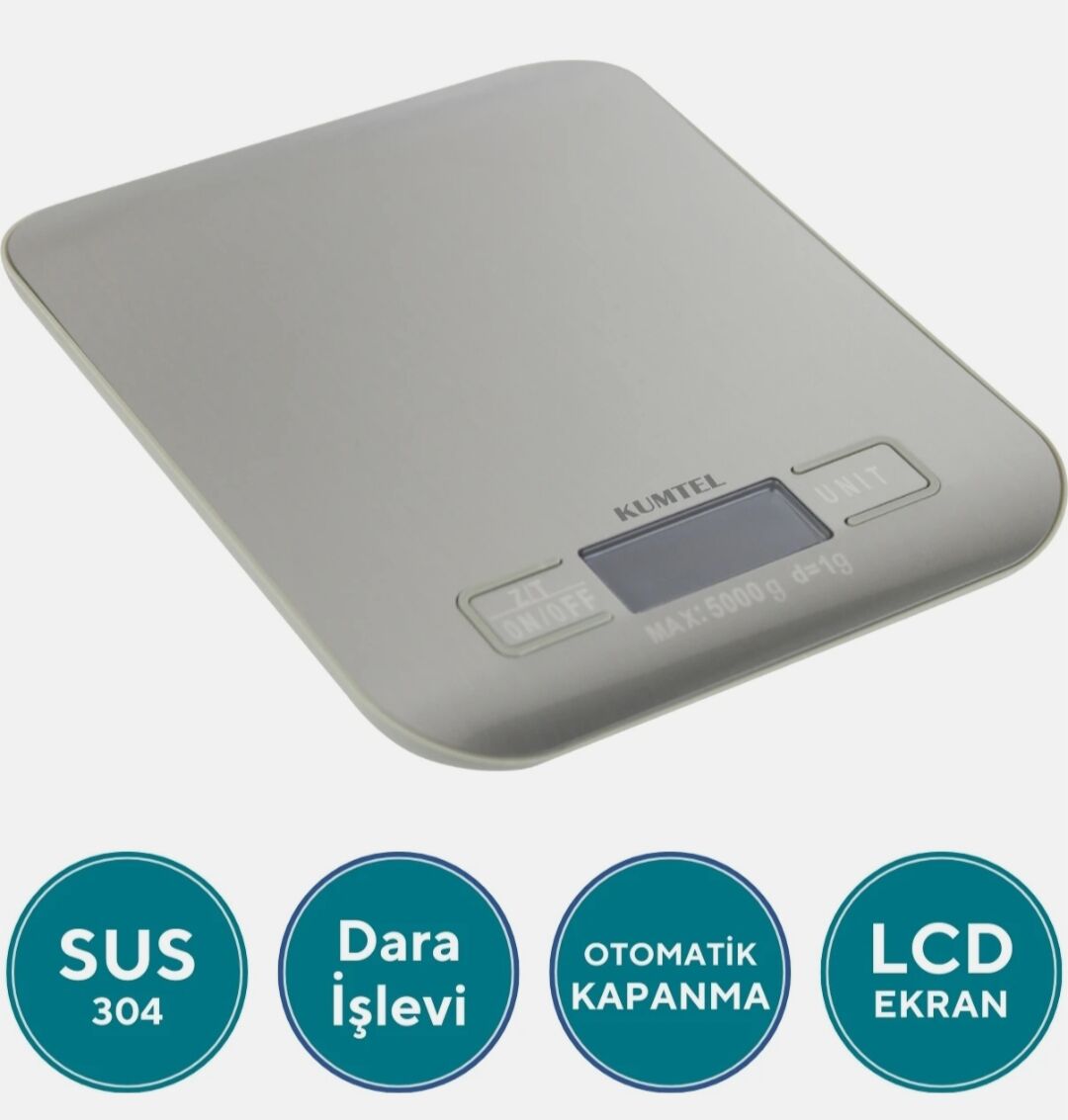Kumtel Metal Dijital Mutfak Tartısı HKS-04