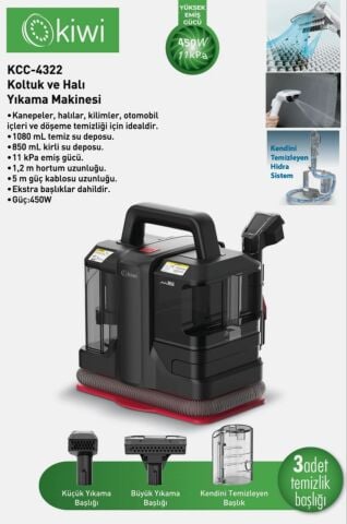 Kiwi KCC-4322 Koltuk ve Halı Yıkama Makinesi Siyah