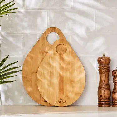 Karaca Damla 2'li Bambu Kesme Tahtası 28/33 cm