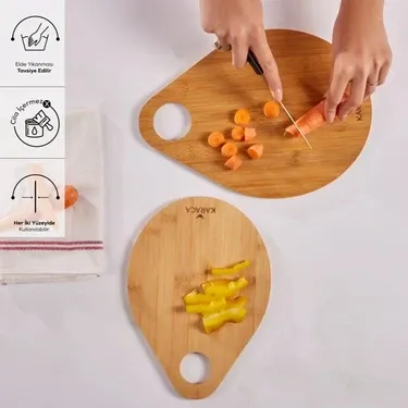 Karaca Damla 2'li Bambu Kesme Tahtası 28/33 cm