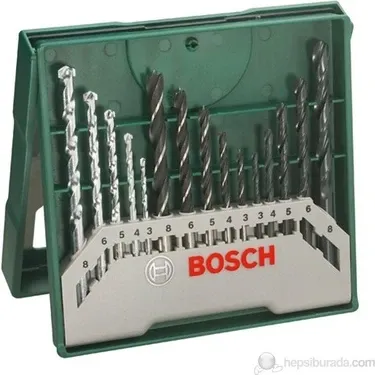 Bosch X-Line 15 Parça Matkap Ucu Seti + 46 Parça Tornavida Vidalama Lokma Ucu Aksesuar Seti
