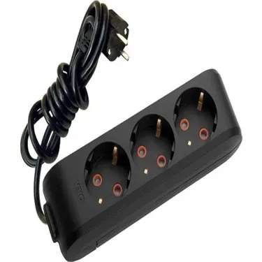 Viko Multi-Led Siyah 3'lü Priz Kablolu 2 m 90133302