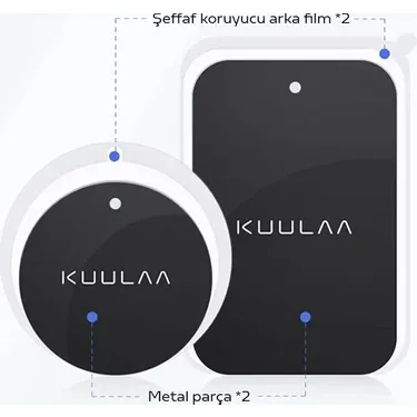 Kuulaa Magnetic-Mıknatıslı Telefon Tutucular Için Metal Plaka Seti