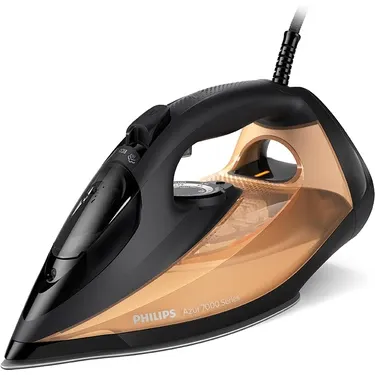 Philips 7000 Serisi Buharlı Ütü, 2800 W, 50 g/dakika Sürekli Buhar, 250 g Şok Buhar, SteamGlide Elite, Siyah ve Altın Rengi, DST7040/80