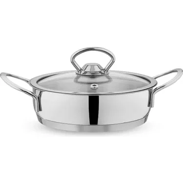 Schafer Micro Mini Basık Çelik Tencere 16cm-2 Parça