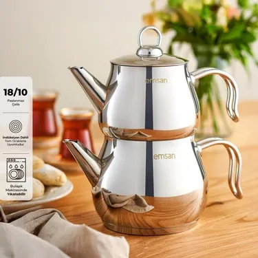 Emsan Lina Midi Çaydanlık Takımı İnox 1.00 - 1.6 LT