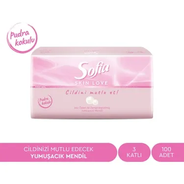 Sofia Skin Love Pudra Kokulu Mendil 100'lü