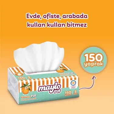 Maylo Mandalina Kokulu Çek Kullan Puf Mendil 150 Yaprak