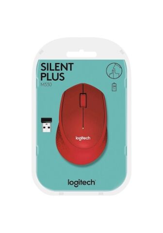 Logitech M330 Sessiz Kablosuz Optik Mouse Kırmızı