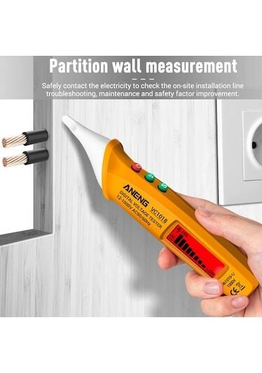 Aneng VC1018 12V-1000V Temassız Elektrik Sensör Çok Fonksiyonlu Kalem Dijital Lcd Ekranlı Test Cihaz