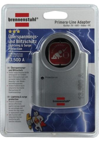 Brennenstuhl Primera Line 13.500 mAh Akım Korumalı Tekli Priz Gri