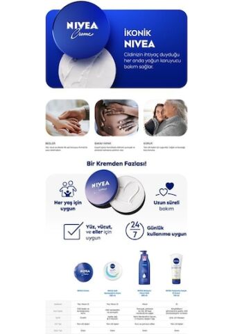 Nivea Creme Nemlendirici Mavi Teneke Kutu Krem 30 ML