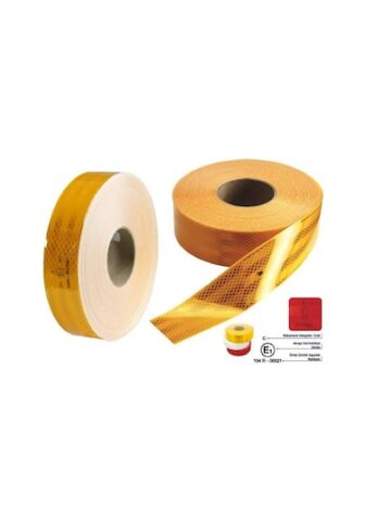 Reflektif Şerit E Belgeli Tüvtürk Uyumlu (Sarı/Kırmızı/Beyaz) Kırmızı 1 metre