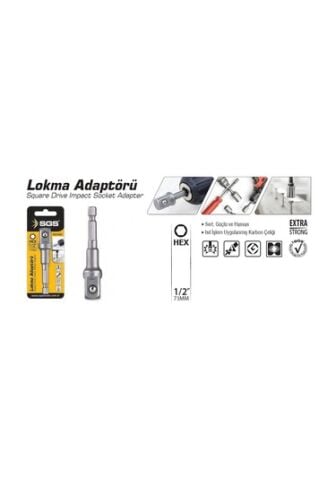 Sgs Lokma Adaptörü 1/2 x 73 Mm ( Hex Uç ) -
