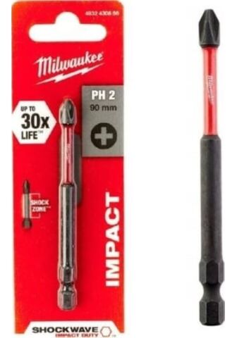 Milwaukee Bits Uç Ph2 90 Mm. 1Li Paket Shockwave